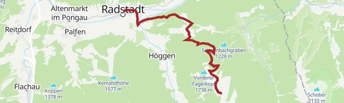 Route map: Fageralm Tour (SW 15)
